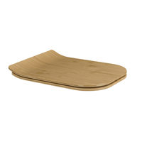 Siège de toilette carré en MDF mat ultra fin avec charnière en zinc, léger