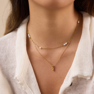 Collier MAMA en perles d'eau douce classiques en acier inoxydable plaqué or 18 carats, design original <span class=keywords><strong>J</strong></span>&D, pour la fête des mères - Product Image 4