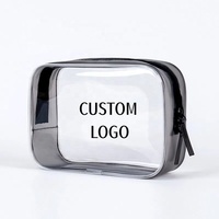 Sac de toilette transparent en PVC portable, tendance, en promotion, pour voyage, unisexe, couleurs variées, logo personnalisé