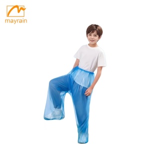 Traje de lluvia de plástico desechable para niños ropa de lluvia de alta calidad para niños para viajar pantalón de lluvia de PE - Product Image 4