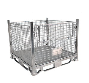China Magazijn Transportstapel Verzinkte Verzinkte Opvouwbare Stalen Bakken - Product Image 1