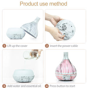 Difusor de Aroma con Textura de Mármol de 400 ml con Luz LED y Control Táctil, Humidificador para Uso en el Hogar y la Oficina - Product Image 5