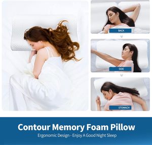 Gran oferta, almohada de espuma viscoelástica, ajuste de contorno ortopédico de apoyo, almohada para dormir para el dolor de cuello y hombros - Product Image 6
