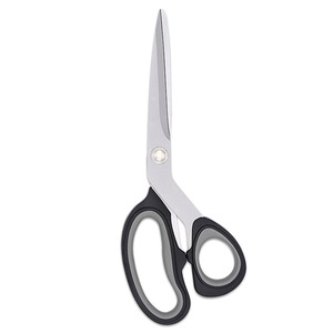 Ciseaux de bureau en acier inoxydable, manche noir et gris, tête droite, pour usage domestique, découpe de papier, artisanat, bricolage - Product Image 4