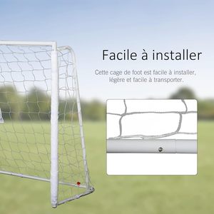Mais <span class=keywords><strong>De</strong></span> Football - Cage <span class=keywords><strong>De</strong></span> <span class=keywords><strong>Foot</strong></span>-mais D'entraînement Dim. 186L X 62l X 123H cm-Filet Métal Châssis PE - Piquets & Outil Inclus - Product Image 3