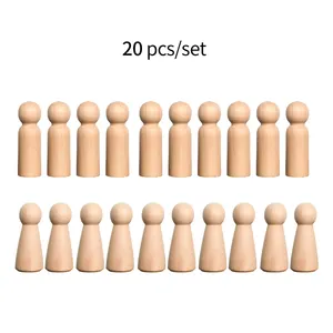 Cheap Large Unfinished Wood Puppet Peg Dolls for Painted Crafts