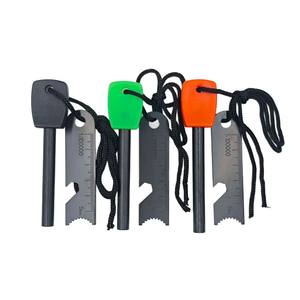 Allume-feu en bâton de magnésium 95 mm x 8 mm avec ouvre-bouteille, outil de survie en plein air, noir, orange, vert - Product Image 4