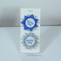 Ruban en satin personnalisé, double couleur, joyeux anniversaire fille/garçon, fait main, écologique, imprimé avec du feuille d'or/d'argent, ruban en satin, rosette