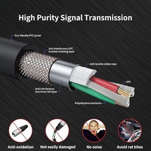 Cable de audio XLR macho a hembra de 3 pines blindado para conexión de micrófono y altavoz - Product Image 2