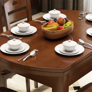 Meubles de style chinois, table à manger ronde pliante en bois massif et ensemble de chaises, table à manger pour appartement - Product Image 5