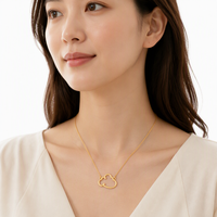 Collier pendentif nuage doré en acier inoxydable avec chaîne à maillons, bijoux tendance pour femmes