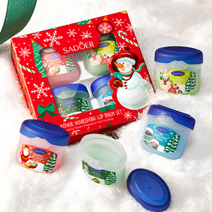 Coffret de baumes à lèvres de Noël hydratants et réparateurs, soin anti-gerçures, coffret cadeau - Product Image 3