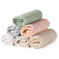 Lot de 6 serviettes apaisantes pour nouveau-nés, couleur unie personnalisée, super douces et absorbantes, 100 % coton, pour le visage de bébé