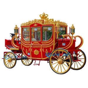 Carruaje de Boda Dorado de Alta Calidad, Carruaje Real de Cenicienta, Transporte Especial, Carruaje Eléctrico con Caballos en Oferta - Product Image 2