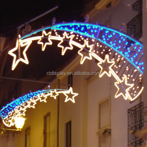 Dekorasi Natal tiang jalan 2d Led, lampu Motif Bintang Natal, lampu 2d untuk liburan luar ruangan - Product Image 1