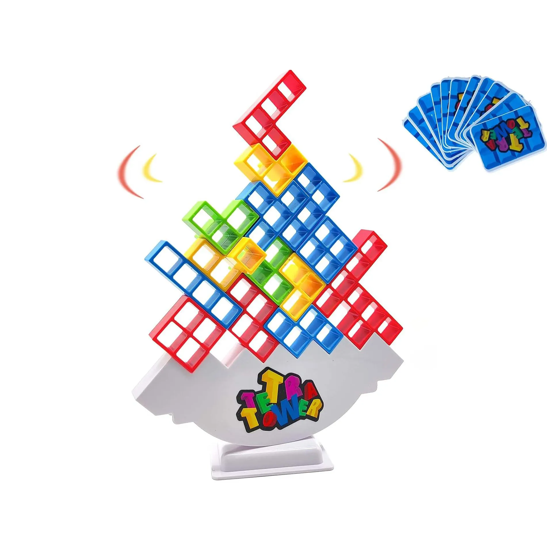 Jeu TetraTower Blocs empilables Blocs de construction Balance Puzzle Board Assemblage Briques Jouets éducatifs pour garçons enfants adultes