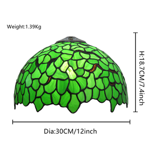 Protifcra <strong>Green</strong> Stained Glass Wisteria Lampshade Replacement for Table <strong>Lamps</strong> Ceiling Pendant Hanging Light Home Office Decor - Product Image 3