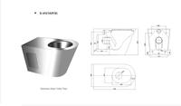 Personnalisé Nouveau Modèle Pas Cher Sanitaire Public WC Une Pièce Toilette Murale En Acier Inoxydable 304 Prison Toilette Pan