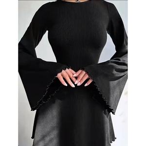 Vestidos Casuales de Alta Calidad para Mujer al por Mayor, con Mangas Anchas, Otoño e Invierno, Vestidos Mini Sexys de Manga Larga con Cordones - Product Image 4