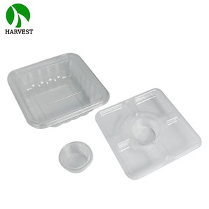 Caja de Plástico Desechable y Reciclable para Comida para Llevar con Compartimento para Ensalada - Product Image 3