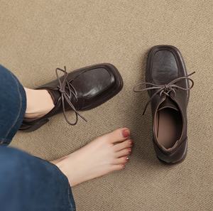 Botines de Piel Vacuna Occidental Personalizados de Moda para Mujer con Forro de Piel de Oveja, Tacón Grueso, Cierre de Cremallera y Diseño Delgado - Product Image 4