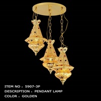 Projet de mosquée islamique d'exportation de la Chine allumant le grand lustre d'or arabe pour la décoration d'église