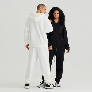 Baggy Zip Up Custom <b>Hoodie</b> 330gsm Solid Drop Shoulder Oversized Fabric - Product Image 2