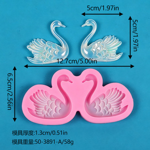 Swan Silicone <b>Mold</b> Sugar Craft Fondant Tools <b>Cake</b> Decorating Soap Mould Baking Tool Diy Kitchen Valentine's Day Display 3D Swan - Product Image 3