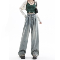 Nouveau Jean Boyfriend Taille Haute Ample à Jambes Larges pour Femme et Fille