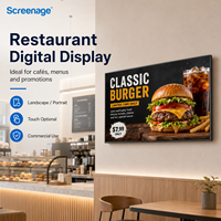Menu numérique LCD pour restaurant Cloud CMS, écran LCD mural de 43 pouces pour menu de restaurant