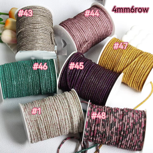 Cordon décoratif rond à paillettes effet <span class=keywords><strong>aquarelle</strong></span> 4mm 6mm en verre avec <span class=keywords><strong>motif</strong></span> pour accessoires de chaussures - Product Image 4