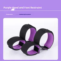 Menottes érotiques SM pour mains et pieds, noir et violet, écarteur de jambes épaissi, sangle de retenue pour bondage adulte, dispositif de tortion féminin, fabriqué en Chine
