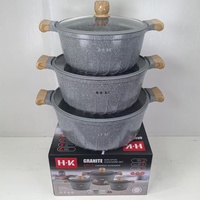 Marmites en granit vente en gros de pots antiadhésifs en aluminium les mieux notés 6 pièces 32cm 36cm 40cm marmite grand ensemble de casseroles robustes