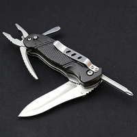 Couteau pliant industriel en acier à bouton-poussoir, couteau utilitaire EDC d'extérieur, pince, ouvre-bouteille, personnalisable OEM