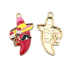 Porte-clés en alliage <span class=keywords><strong>de</strong></span> zinc DIY, série <span class=keywords><strong>de</strong></span> <span class=keywords><strong>musique</strong></span> <span class=keywords><strong>de</strong></span> guitare, motif cactus piment mexicain <span class=keywords><strong>de</strong></span> dessin animé, avec goutte d'huile, petit <span class=keywords><strong>instrument</strong></span> <span class=keywords><strong>de</strong></span> <span class=keywords><strong>musique</strong></span> - Product Image 6