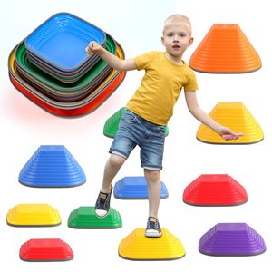Pierres d'équilibre pour enfants, blocs d'équilibre empilables, jouets sensoriels pour l'autisme, ensemble de 9 pièces pour enfants, pierres à sauter, pierres d'équilibre pour tout-petits - Product Image 1