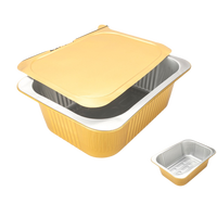 Boîte rectangulaire jetable en aluminium de 750 ml, écologique, de qualité alimentaire, compatible four, avec couvercle en aluminium pour plats à emporter, préparation de repas et cuisson maison