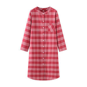 Pijamas de algodón de manga larga estilo japonés para mujer, camisones de forro polar, ropa de dormir cómoda, falda para uso doméstico - Product Image 6