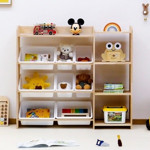 Estante de Almacenamiento de Juguetes para Niños, Estilo Simple, Madera Maciza, Multi-nivel, No Plegable, Hecho en China - Product Image 3