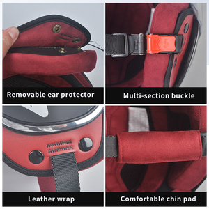 Casque Moto Rétro Unisexe avec Visière Protectrice Double Haute Définition, Casque de Sécurité ABS Tendance pour la Conduite, Usine AD - Product Image 4