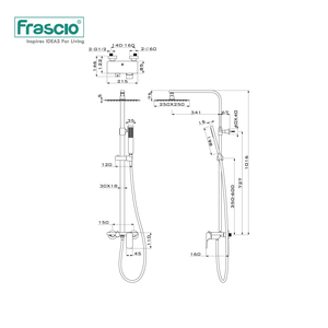 Frascio Luxus-Qualität Goldmessing Regendusche Thermostat-Duscharmatur Duschmischer-Set Bad-Duschsystem-Set - Product Image 6