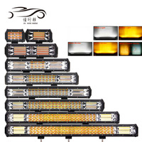 3 Rows 4 7 13 17 20 zoll Led Work Light Bar Strobe Spot Led Dual Color Working Lamp White Amber offroad 4x4 SUV ATV 12V 24V