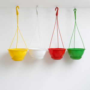 Macetas Colgantes de Plástico Coloridas, Diseño Minimalista para Uso en Interiores y Exteriores con Ganchos, Tamaño Grande - Product Image 1