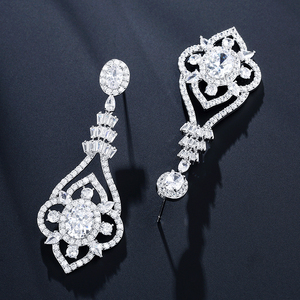 RAKOL EP2334 2021 New Design <b>Fashion</b> Women <b>Earring</b> Rhombus Zircon <b>Drop</b> <b>Earring</b> - Product Image 3