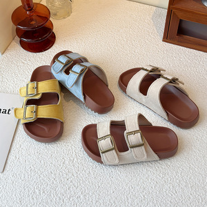 Sandalias de Verano para Niñas, <span class=keywords><strong>Chanclas</strong></span> de Suela Gruesa con Cierre de Hebilla, Pantuflas de Moda Casual para la Playa - Product Image 1