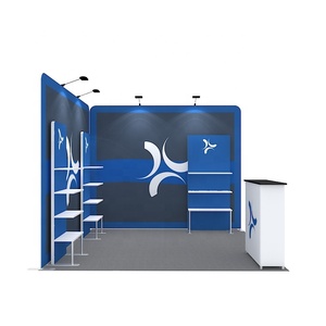 Conception personnalisée 10X10 Portable en aluminium stand d'exposition tissu de tension publicité étagère support Tables de promotion pour les expositions Expos - Product Image 3