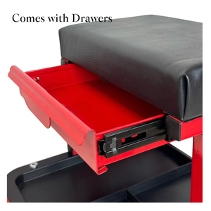 Tabouret de mécanicien rembourré avec 1 tiroir Rolling Shop Creeper Boîte à outils Chaise pour <span class=keywords><strong>Garage</strong></span> Atelier Roues pour un déplacement facile - Product Image 4