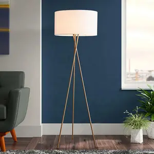 Creative tripod study office linen shade floor lamp European style living room bedroom LED floor lamp
