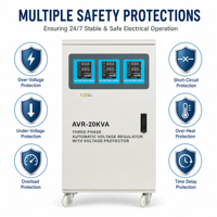 Stabilisateur de tension automatique triphasé 380V à affichage numérique avec protection contre les surtensions et les sous-tensions pour usage industriel, directement de l'usine