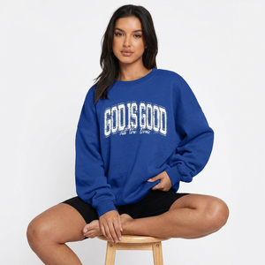 เสื้อสเวตเตอร์โอเวอร์ไซส์สำหรับผู้หญิง เสื้อคอกลมแขนยาวสำหรับผู้หญิง เสื้อสเวตเตอร์สำหรับฤดูใบไม้ร่วงและฤดูหนาว เสื้อลำลองสวมใส่สบาย เสื้อทรงหลวม - Product Image 4